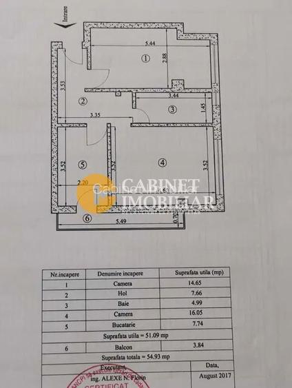 2 CAMERE DECOMANDAT - MOARA DE VANT - BLOC NOU INTABULAT - ETAJUL 2 - 13