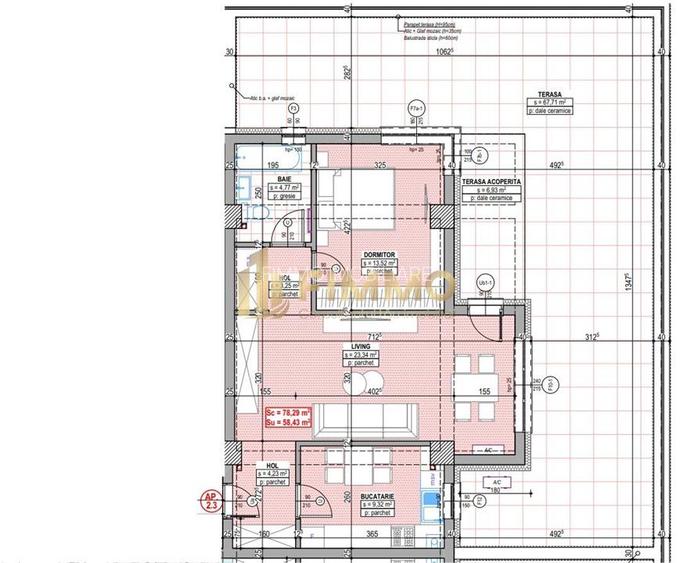 Apartamente 3 cam | 59mp | Terasa 68mp  | Traian Vuia | ID:1586 - 6