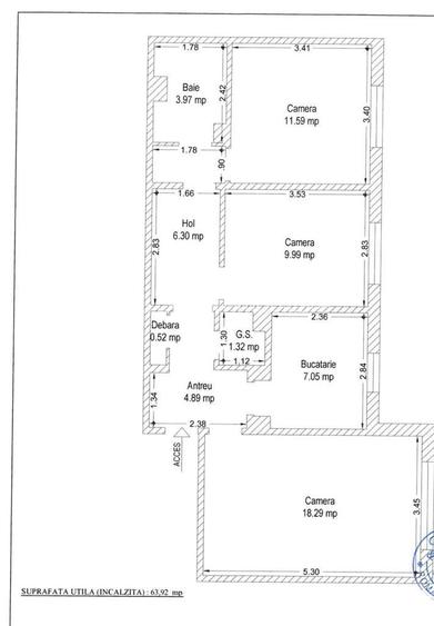 Ap 3 camere cf 1 decomandat Calea Martirilor CENTRALA PROPRIE - 9