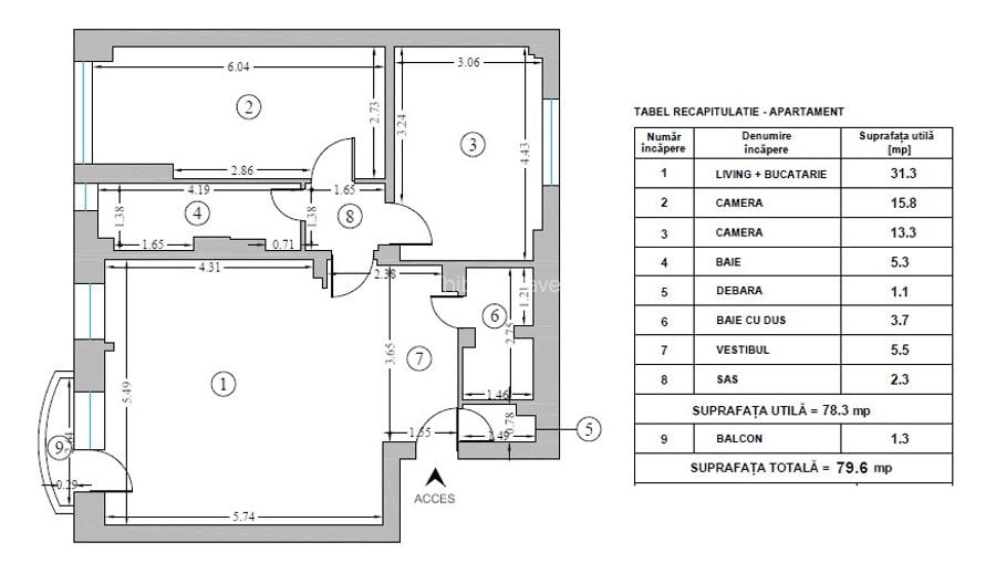 Apartament 3 cam de vanzare, loc de parcare inclus, cartier Aviatiei - 16