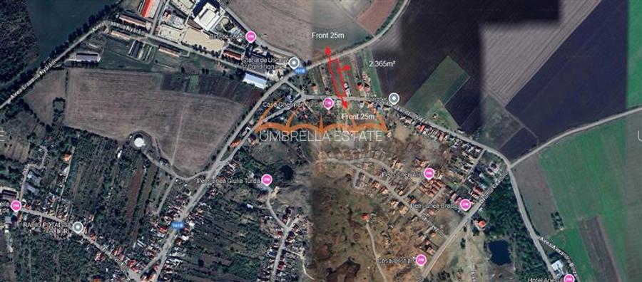 Teren de vanzare intravilan  Turda, 2.365m²/88€ m² - 2