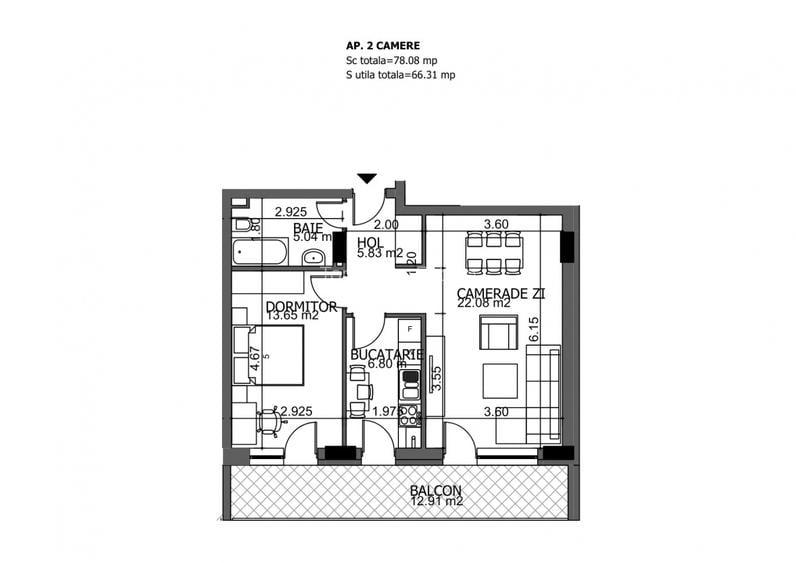 Proiect premium - zona Campus, apartament decomandat cu 2 camere de vanzare. - 11