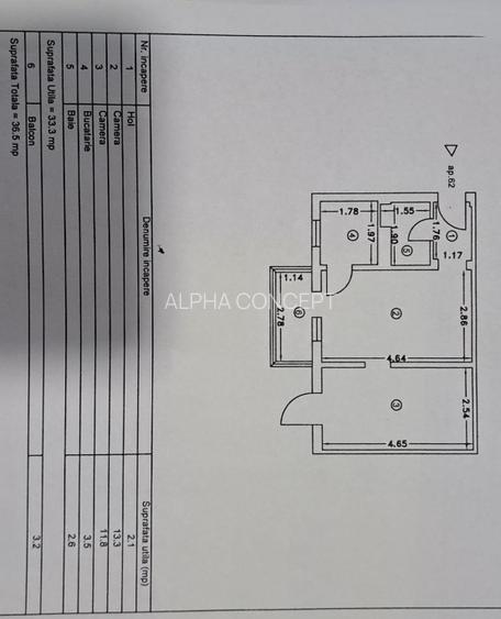 Inel 2-Sabroso-2camere, S-36mp,parter cu balcon,centrală gaze - 7