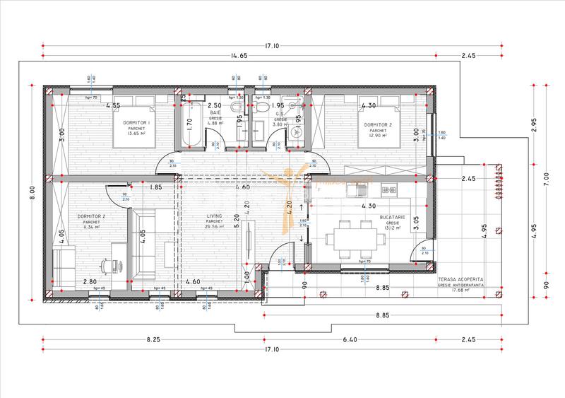 Casa  individuala, plan parter, 108 mp - 12