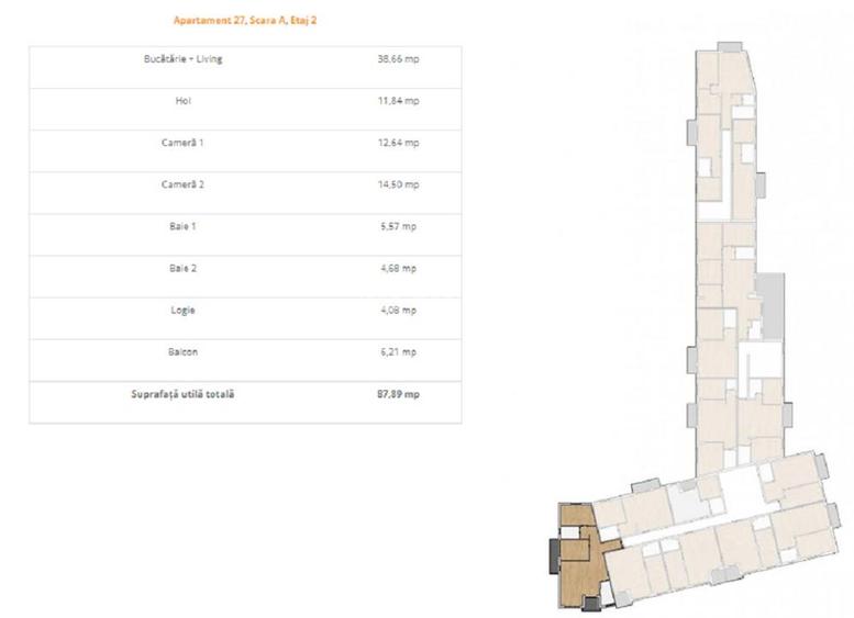 Apartament 3 camere 88 mp cu 2 balcoane, zona Vivo - 20