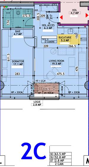 Apartament 2 camere + parcare - One North Lofts - 1