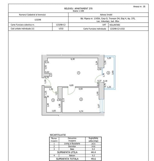 2 camere bucatarie mobilat Cortina North - 2