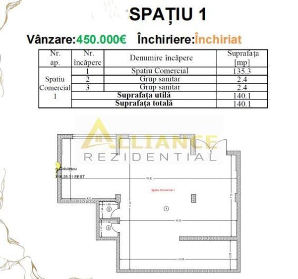 SPATIU COMERCIAL - 140 mp | Investitie cu chirias existent
