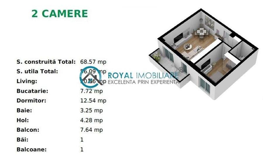 Royal Imobiliare Vanzari Apartament 2 Camere Zona Vest - 7