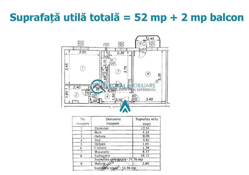 Royal Imobiliare - Vanzare apartament 2 camere zona 9 Mai - 9