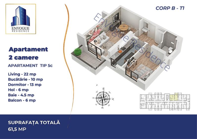 Oferta Speciala - Apartament 2 camere Envogue Residence Auchan Iuliu Maniu - 1