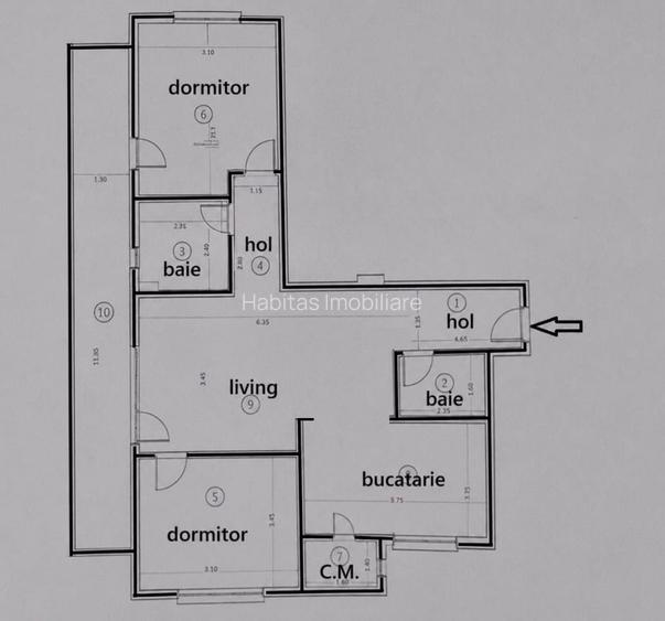 Apartament 3 camere, etaj 1, parcare subterana, boxa, 74 mp, Floresti - 6