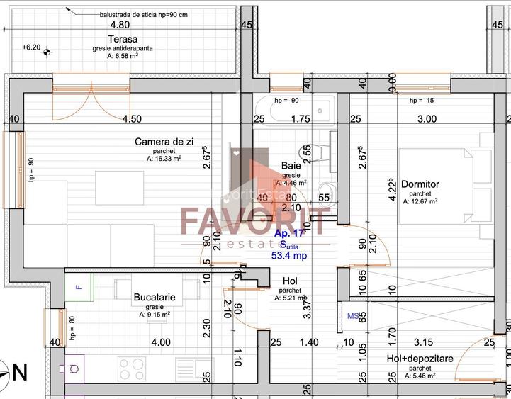 2 camere langa ESO | Decomandat | Bucatarie separata | Etaj intermediar - 1