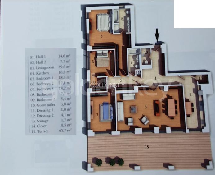 Apartament cu 4 camere | terasa 66mp | vedere spre oras - 15