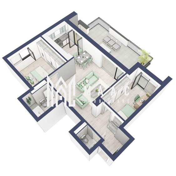 Apartament 3 camere | Balcon 27.3 mp | Etaj 3 | Turnisor - 5