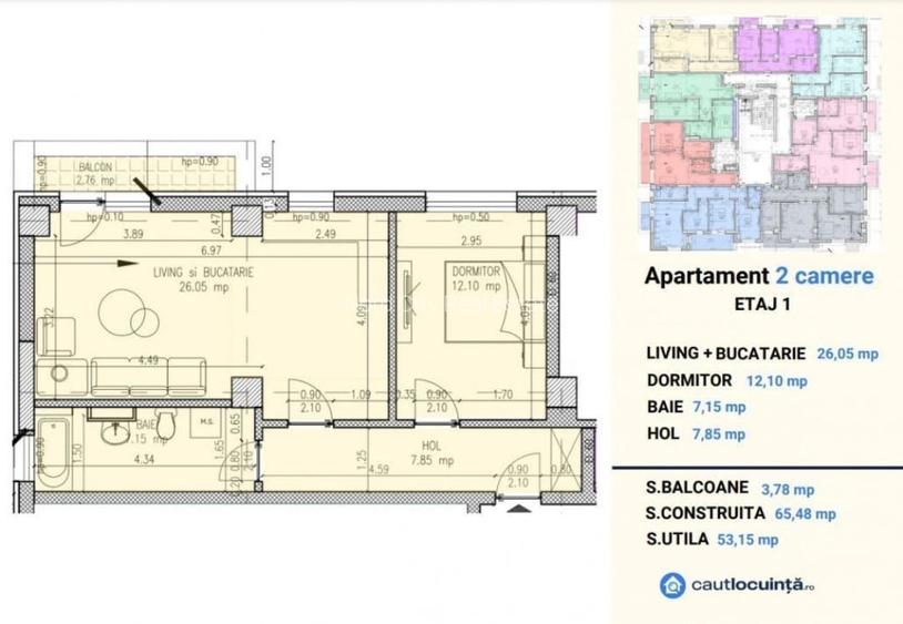 De vanzare Apartament 2 camere - Sisesti -Baneasa - Comision 0% - 22