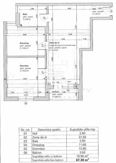 Apartament 3 camere – 67,3 mp utili, etaj 1 – Șelimbăr, Sibiu - 1