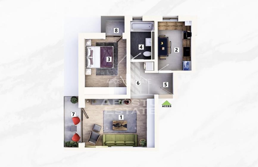 2 camere, bucatarie inchisa, parcare inclusa, lift, Mehala - 15