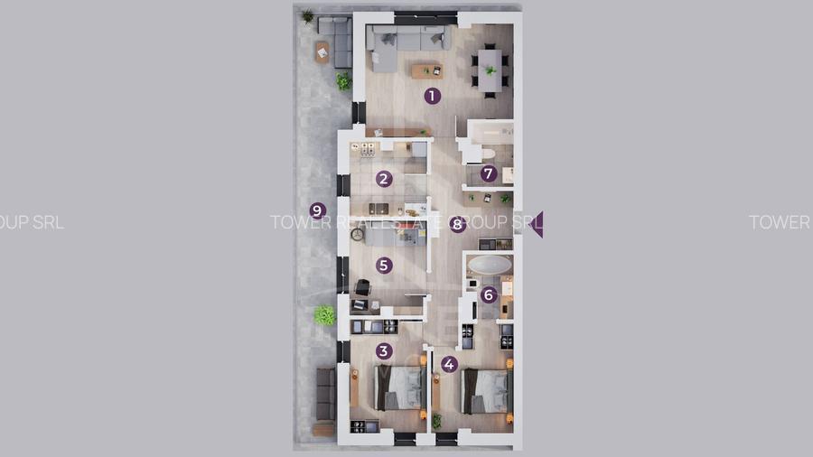 Apartament cu 4 camere, Rate la Dezvoltator pe 7 ani - 2