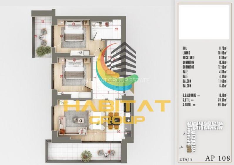 Pallady 3 camere decomandat 89 mp LUX langa Parcul Teilor - 3