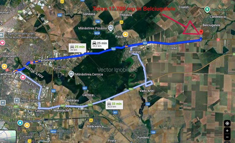 Teren intravilan Belciugatele*300 m de DN*Linie de tensiune medie*Plata in rate - 4