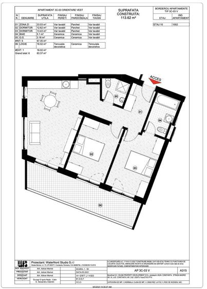 Tomis Plus - Celine Elegance - Vânzare apartament cu 3 camere, etaj 10. - 16