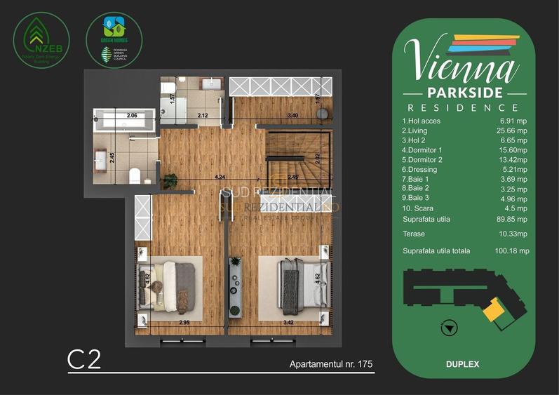 Apartament Duplex - 3 camere, finisaje noi - zona Metalurgiei, Sect.4 - 2