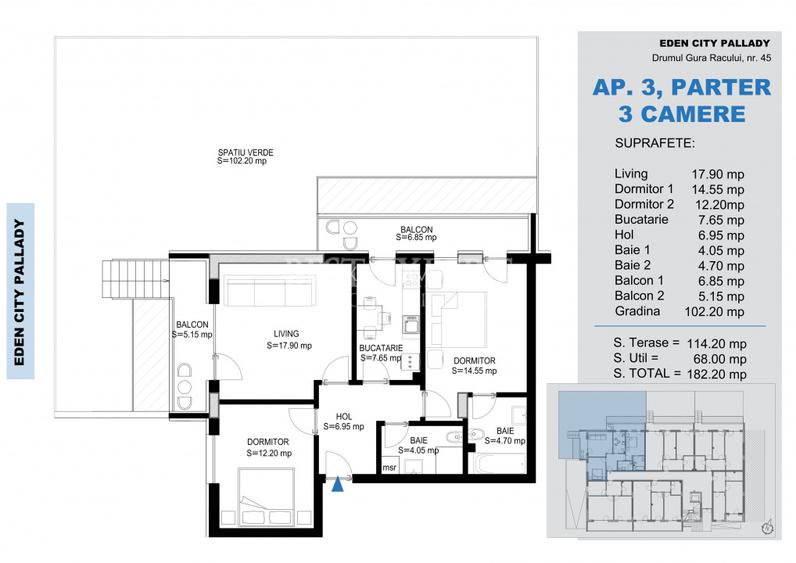 3 Camere cu Gradina -Incalzire Pardoseala - 2