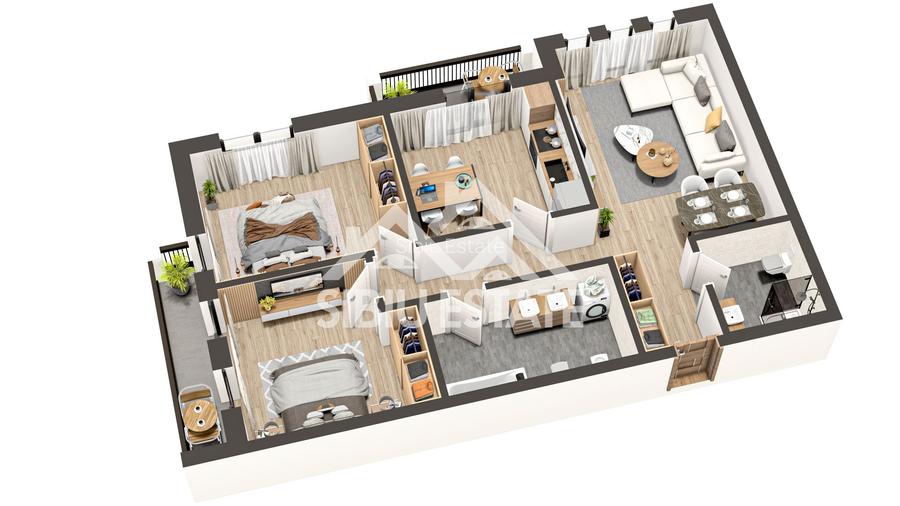 Apartament 3 camere decomandate proiect Premium Ratiu- Selimbar - 4