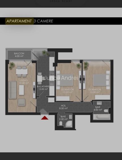  Apartament 3 camere  Atria Urban Resort + loc de parcare inclus - 4