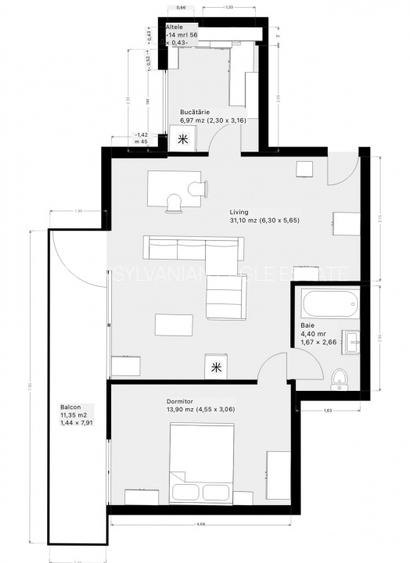 Apartament cu doua camere, situat in Zorilor/Golden Tulip - 16