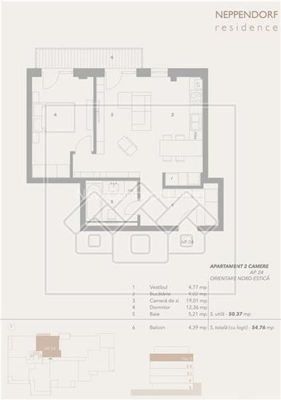 Apartament de vanzare in Sibiu - 2 camere, balcon, parcare - 6