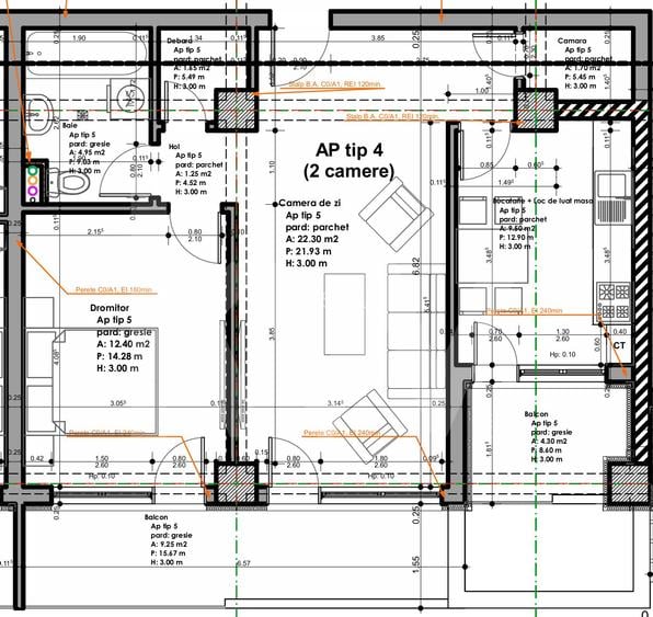 Apartament 79.600 € 2 camere 51mp utili buc separata etaj 1 Sibiu - 2