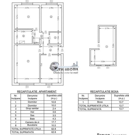Apartament 3 camere, boxă și potențial investițional remarca - 7