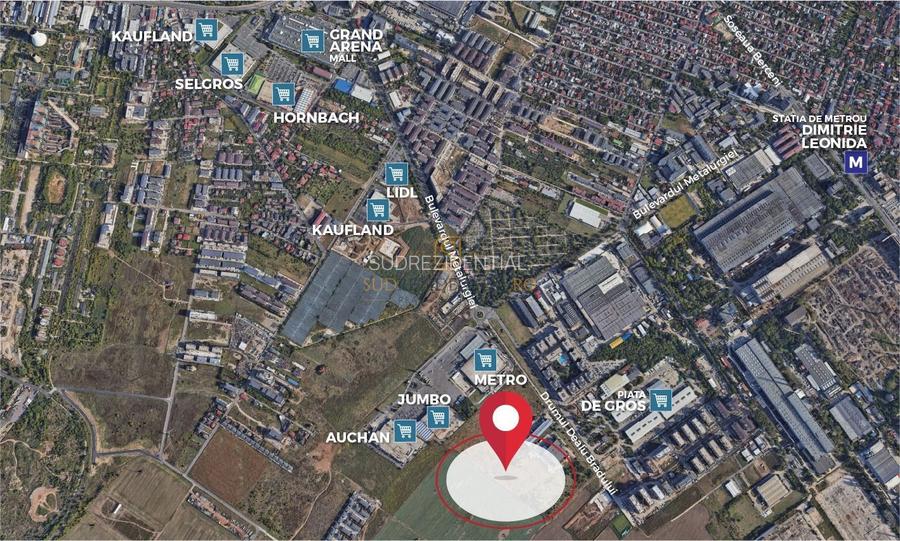 Teren intravilan 4930 mp,ideal constructii rezidentiale,Bd.Metalurgiei - 2