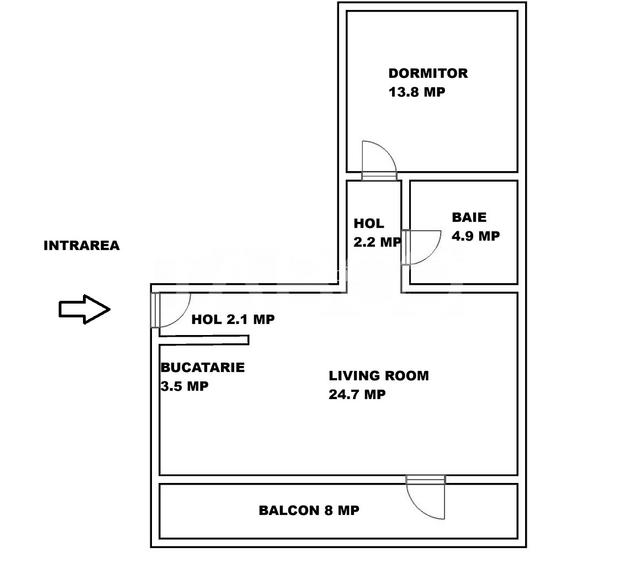 Apartament decomandat 2 camere si balcon Selimbar Brana - 1