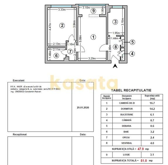 2 Camere I 51 mp I et 9/10 I Drumul Taberei I 3 min metrou - 17