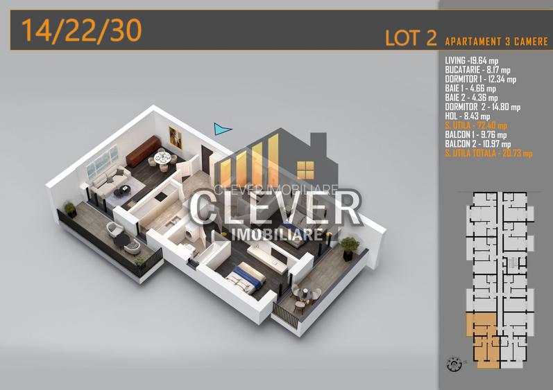 Apartament 3 Camere Decomandat, 2 balcoane, Comision 0%, Pallady - 2