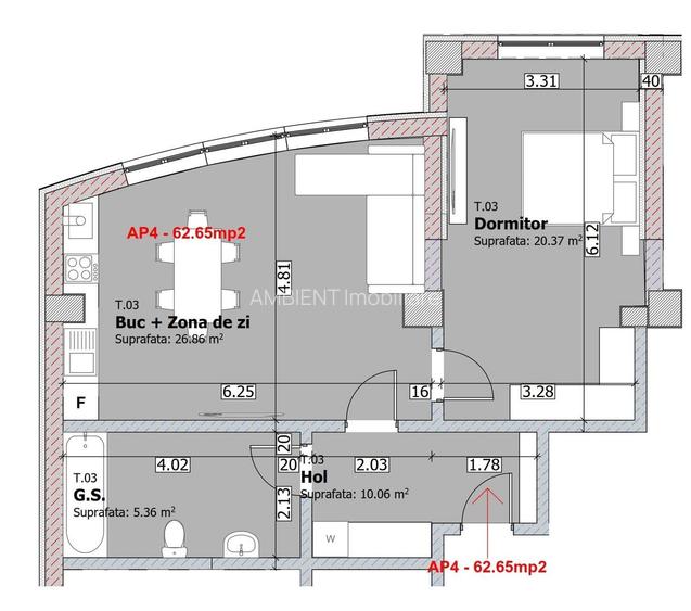 Apartament cu 2 camere, etaj 1, bloc NOU, VASLUI zona NORD, cu plata în RATE; - 1