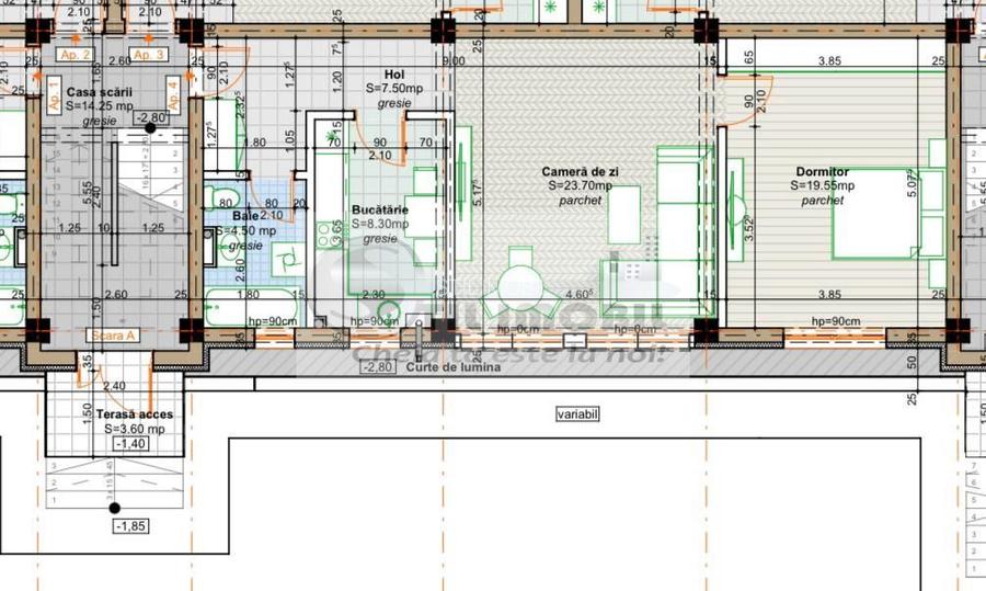 Etaj intermediar, 2 camere 64 mp - Popas Pacurari - 6