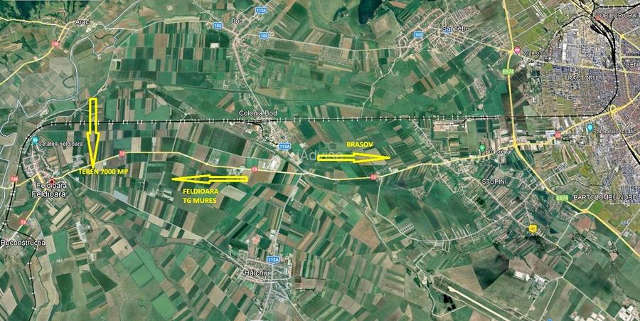 Teren industrial Feldioara cu front generos la DN13 - 2