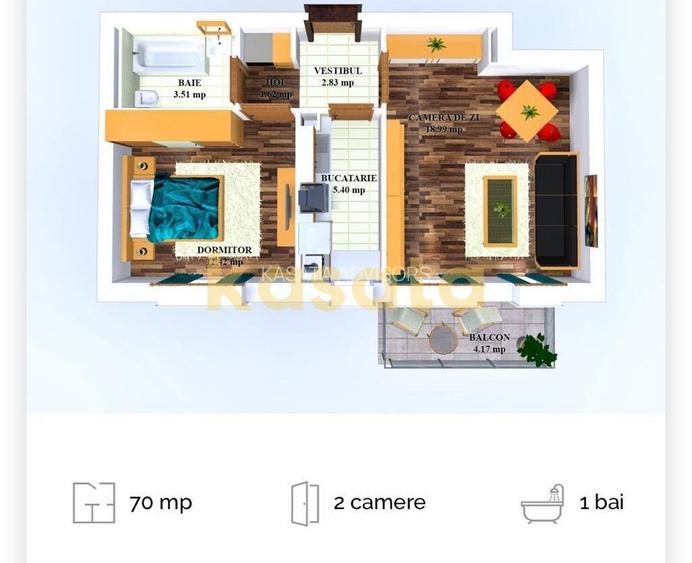 2 camere I Cosmopolis I mobilat si utilat I 45 mp utili - 8