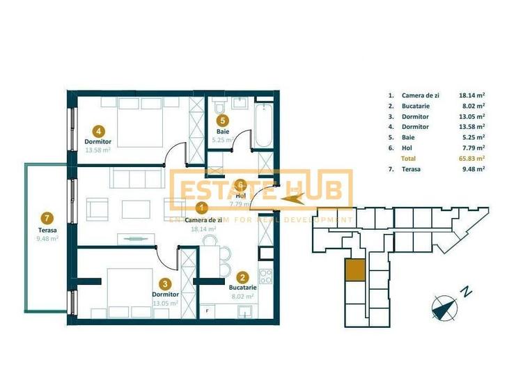 Apartament 3 camere | zona Intre Lacuri | Comision 0% - 9