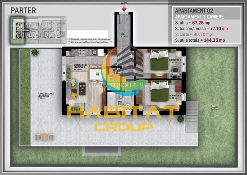 Pallady 3 camere 67 mp + terasa 77 mp + curte proprie 80 mp - 2