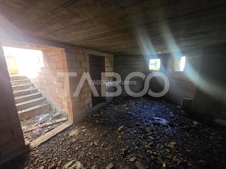 Teren de vanzare 436mp intravilan cu fundatie si proiect casa Rasinari - 7