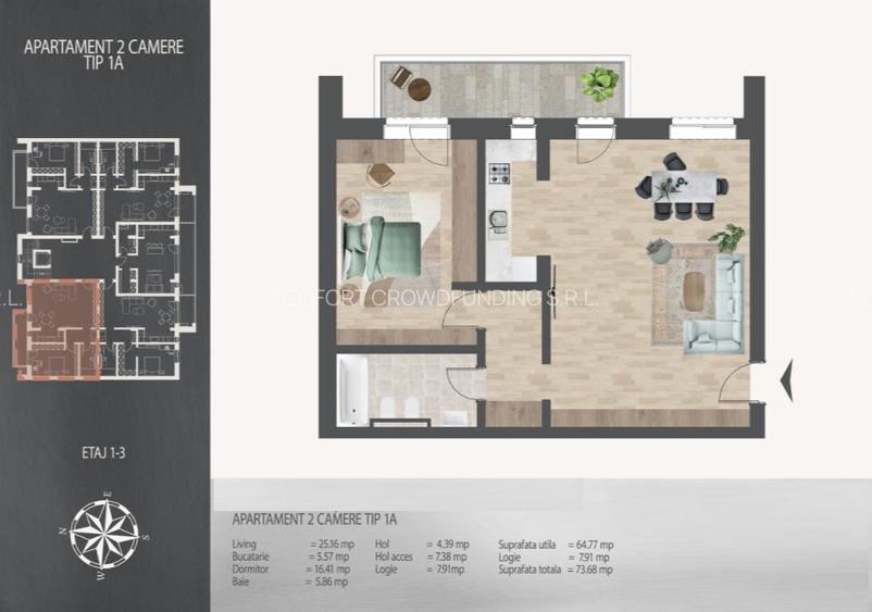Proiect Nou La Doar 8 Minute de Metrou  I Ap 2 Camere cu Dotari Premium, 0%Com - 19