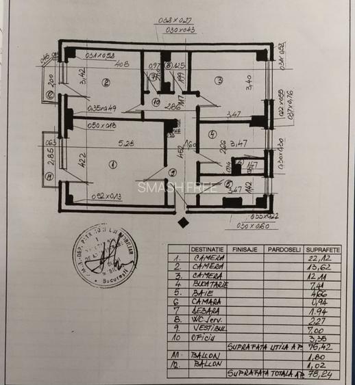 Apartament cu 3 camere 78,24 mp, bloc an 1988 - Decebal - Alba Iulia - 10