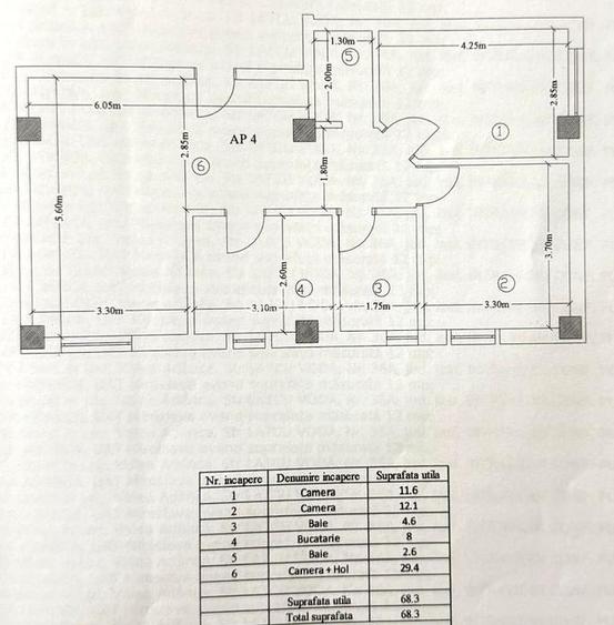 Apartament 3 camere decomandat, 68 mp, mobilat, utilat + loc parcare - 4