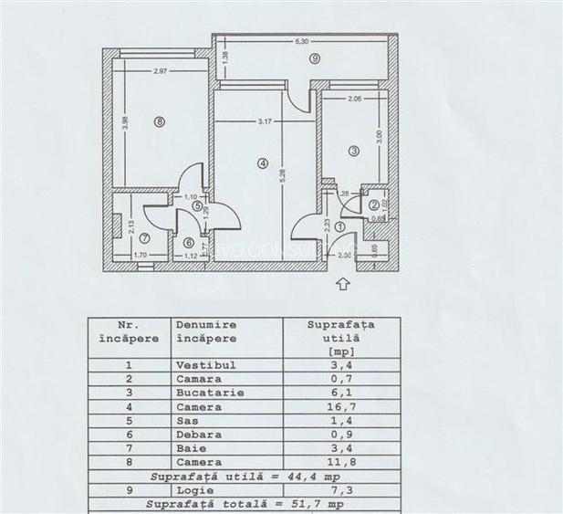 Apartament 2 camere Semidecomandat Emil Racovita - Straduintei - 6