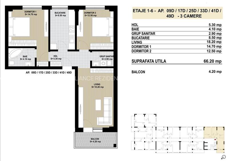 Apartament cu 3 camere cu 2 bai, Berceni, Postalionului - 2